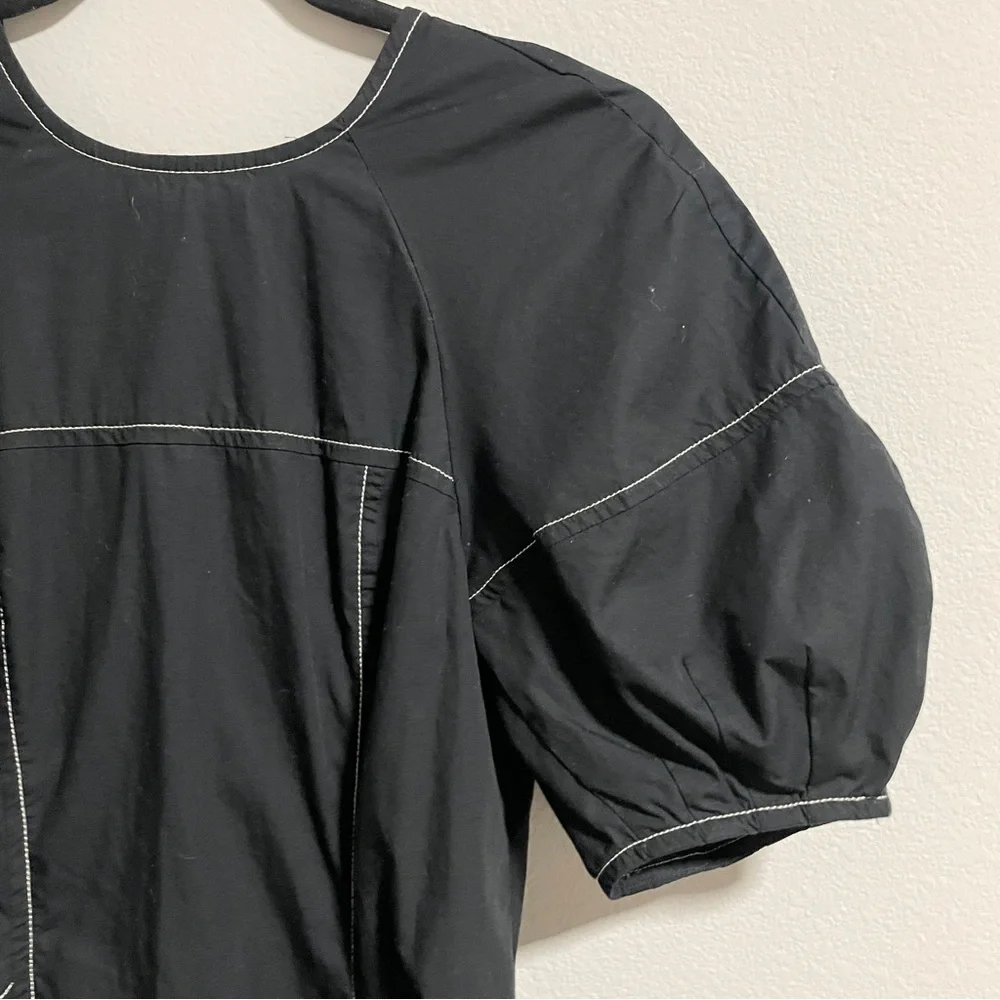 MADEWELL Puff-Sleeve Drop-Waist Midi Dress - Picture 7 of 12